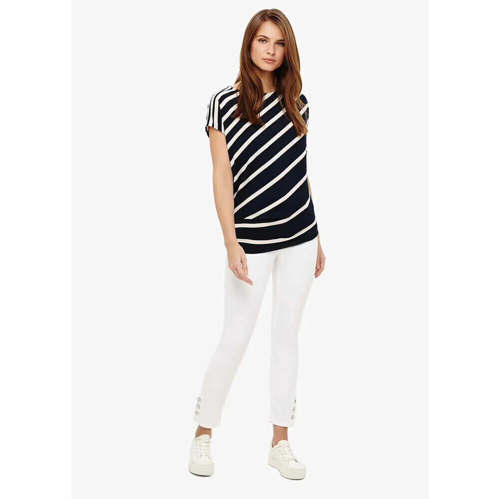 Phase Eight women's Billie Button Hem Jeans white $148 size 8